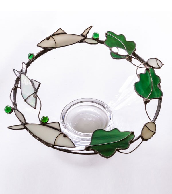 Fish and Oak Leaves Bowl