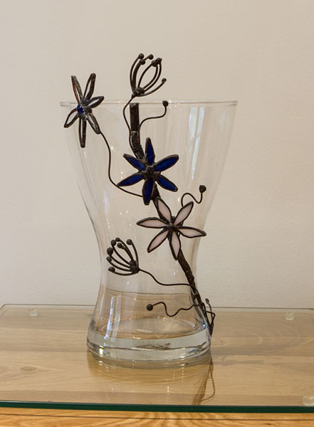 Clear Blue Flower Vase