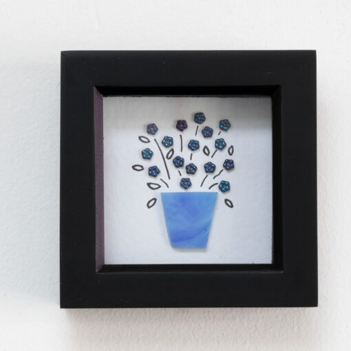Mid blue flower vase