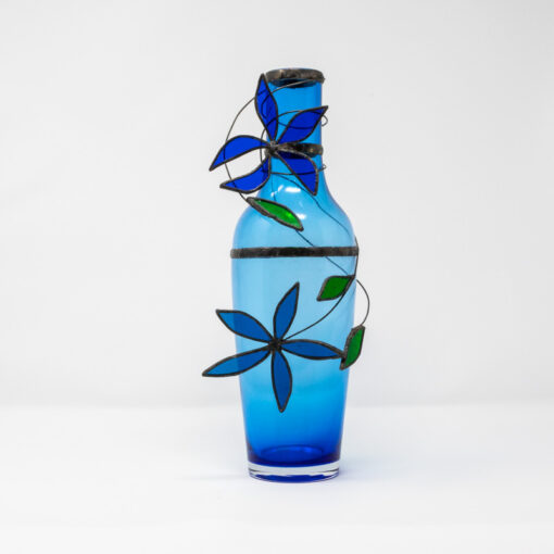 Rich blue floral vase