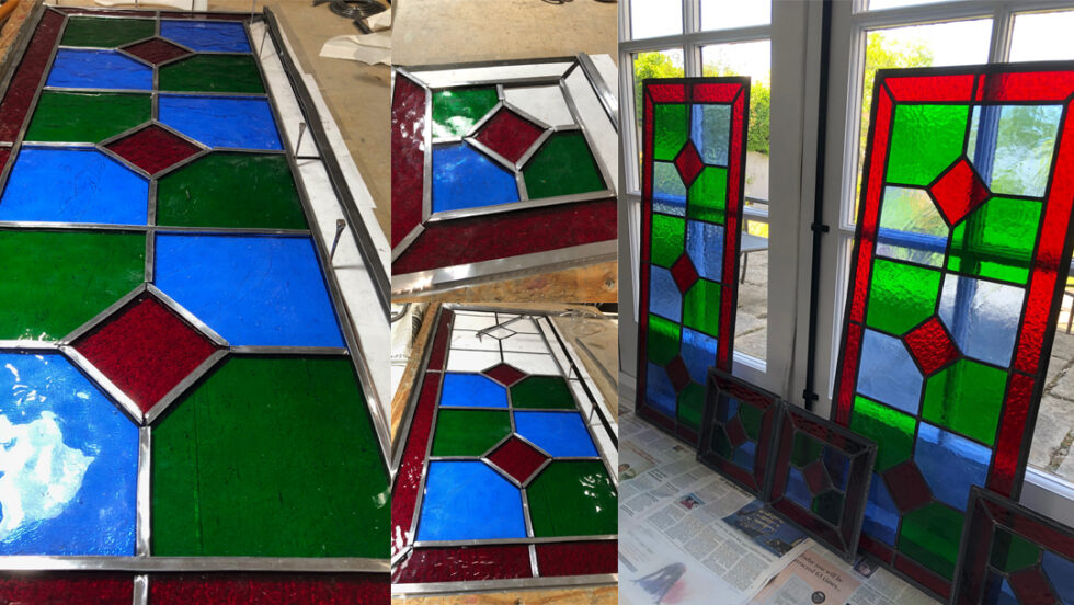Stained glass encapsulation for new front door Orchid Stained Glass