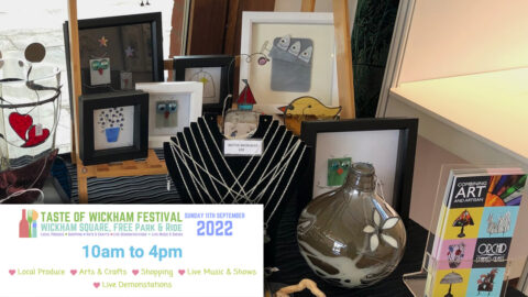 Stained glass art at Taste of Wickham 2022 - Orchid Stained Glass, Fareham