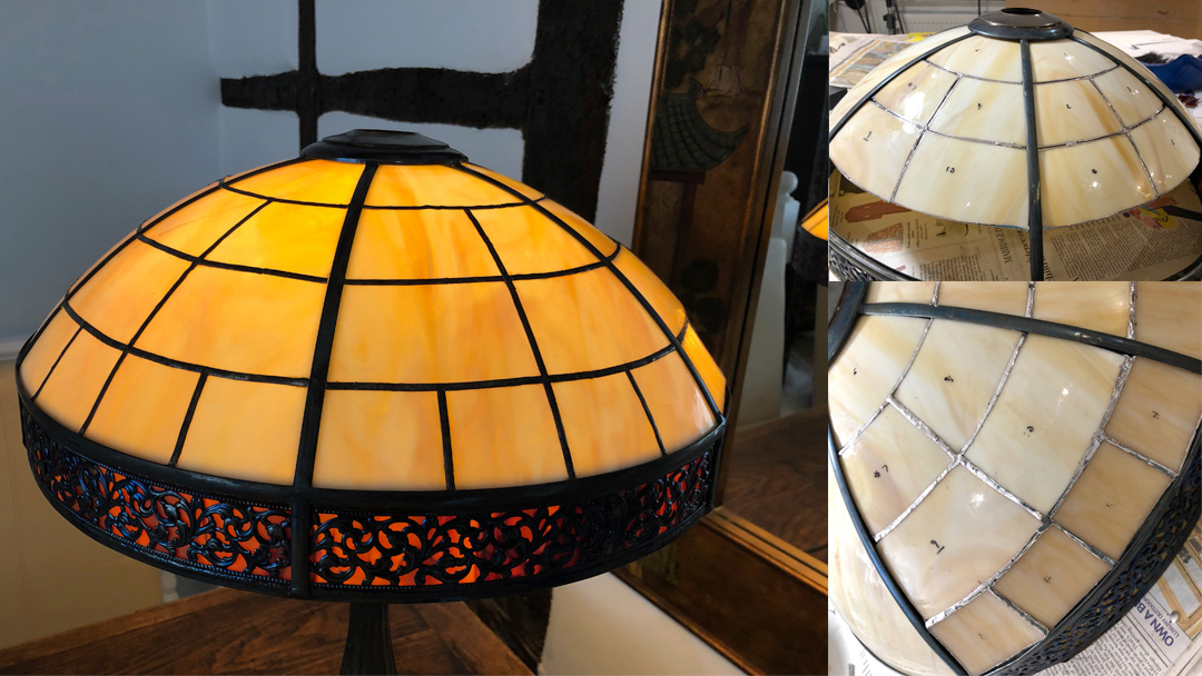Stained glass lampshade transformation