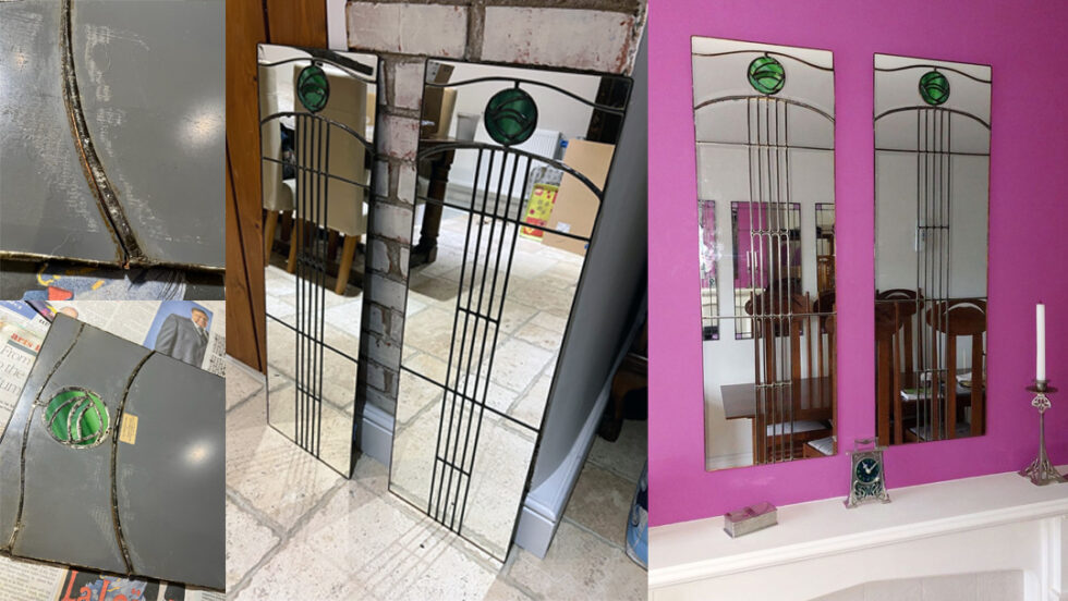 Charles Rennie Mackintosh mirrors repaired Orchid Stained Glass, Fareham